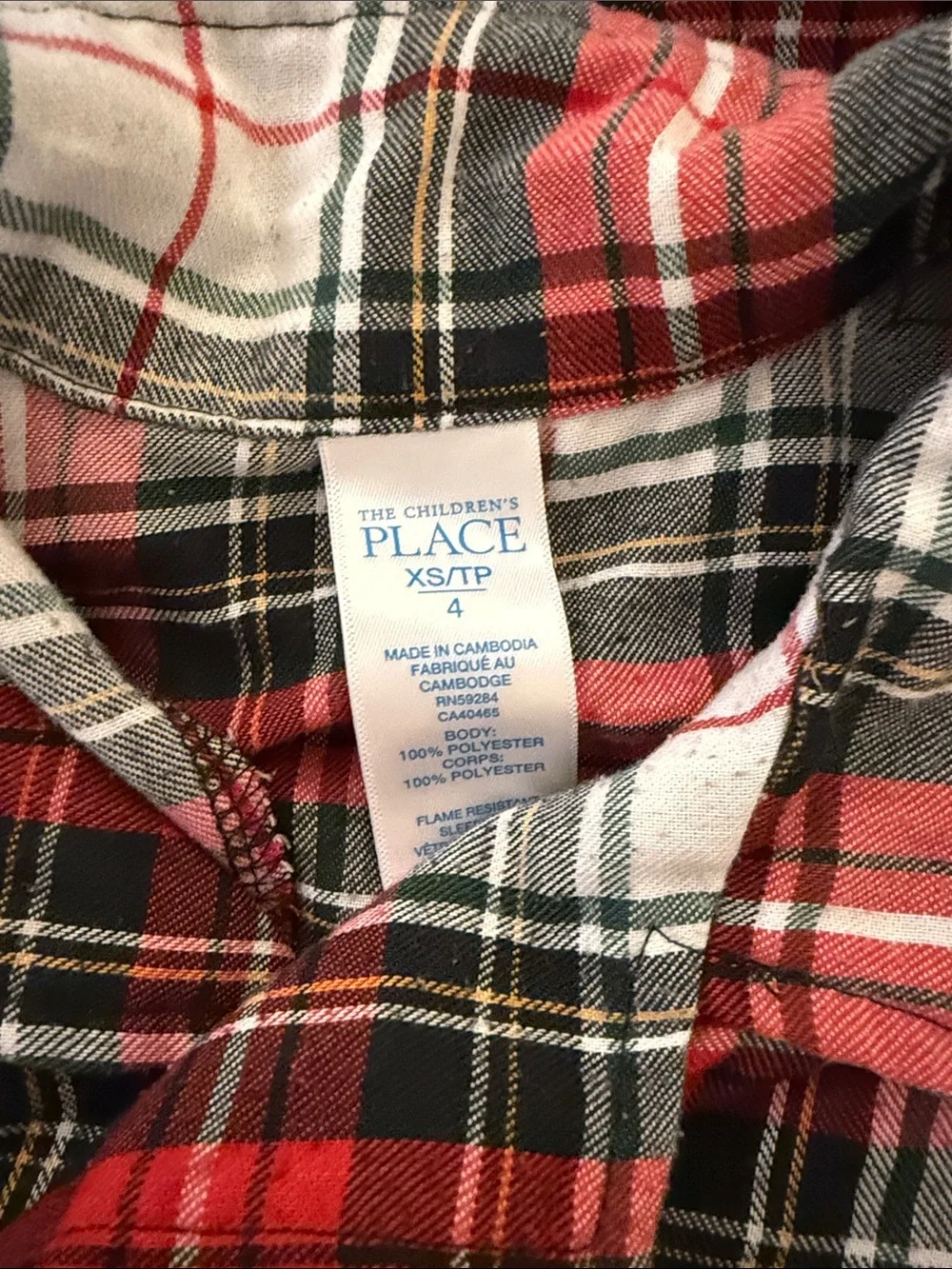 Kids Red Plaid Pajama Set